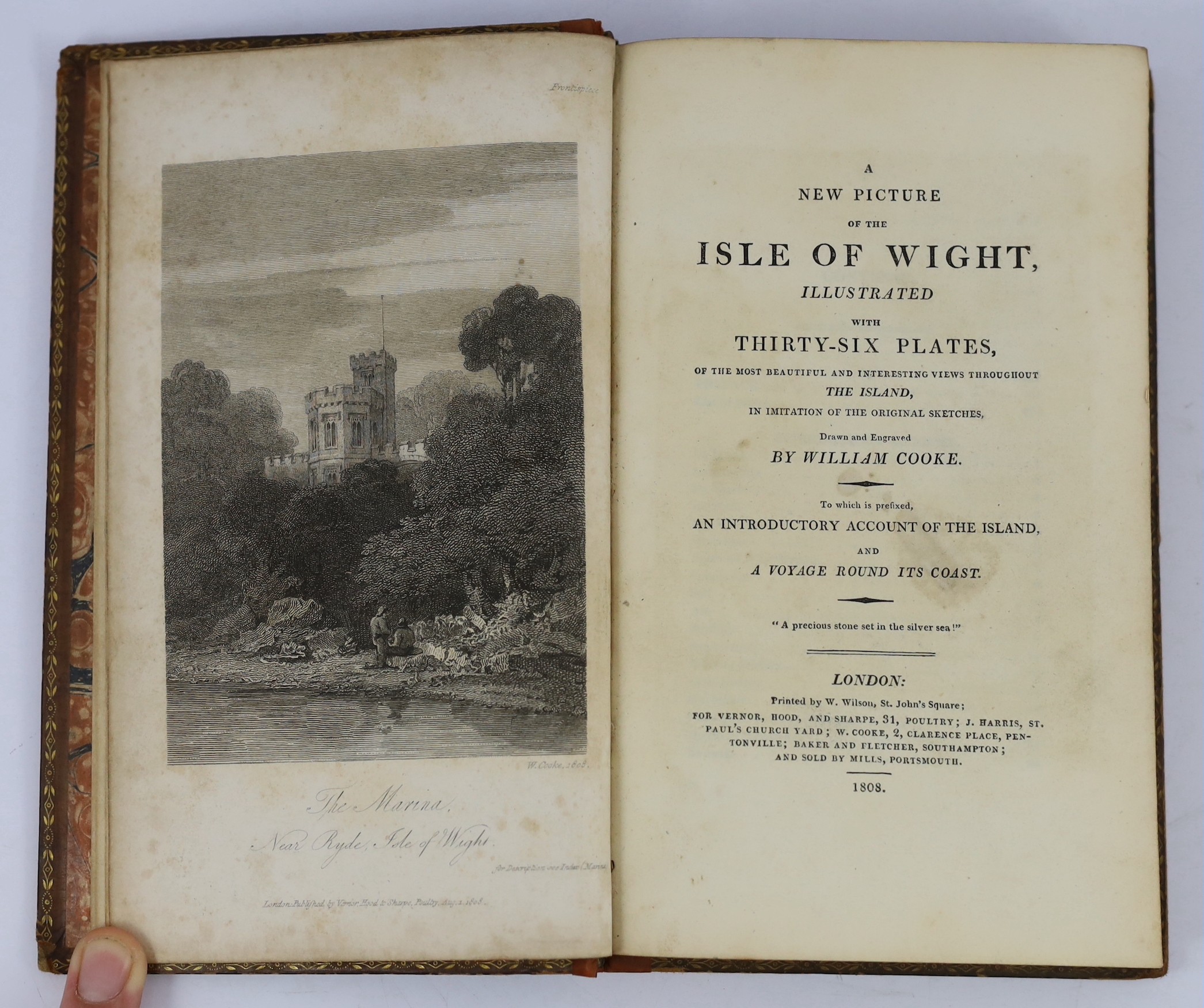 ISLE OF WIGHT: Bullar, John - A Historical and Picturesque Guide to the Isle of Wight. 7th edition. 2 plates; original printed boards, uncut, 12mo. Southampton, 1827; (Albin, John) - A New, Correct, and Much-Improved His